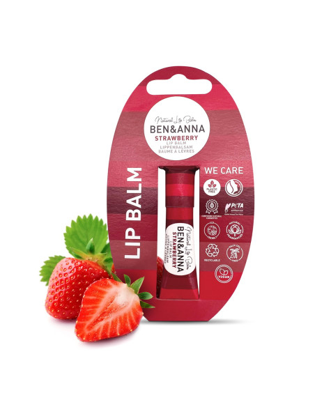 Bálsamo labial ecológico Strawberry (fresa) cero residuos Ben&Anna 6 g - Imagen 1