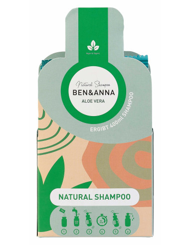 Champú Aloe Vera Ben&Anna copos secos a diluir en agua 2 x 20 g - 400 ml - Imagen 1