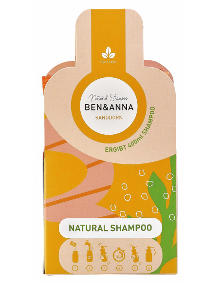 Champú Espino Amarillo Ben&Anna copos secos a diluir en agua 2 x 20 g - 400 ml - Imagen 3